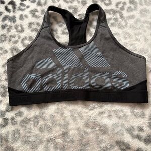 Adidas Women's Black and Gray Sports Bra